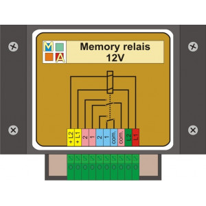 Geheugen relais 12V in...